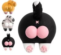 Funny Cat Butt Light Switch Cover,3D Double Rocker Decor (Black)