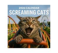 Funny Cat Calendar 2026, 2026 Wall Calendar Month to View Planner, Funny2026 Screaming CatsCalendar, Suitable Home Office Decoration and Birthday Gift for Cat Enthusiasts
