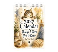 Funny Cat Calendar 2027 Wall Calendar 2027 Cat Lovers Gift For Women | Things I Need You To Know By Your Cat Calendar, Monthly Planner 2027 Home Wall Decor