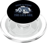 Funny Cat Camping Home Is Where The Cats Are PopSockets PopGrip for MagSafe