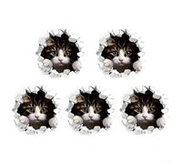 Funny Cat Car Stickers, Cute 3D Cartoon Animal Decals for | Auto Body Window Hood | Waterproof PVC Vinyl Graphics for Cars Motorcycles Fridges Glass Metal Surfaces | Black