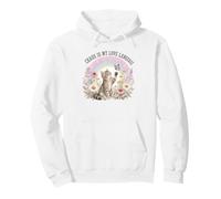 Funny Cat Chaos Love Language Kitten Rainbow Flowers Pullover Hoodie