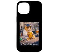 Funny Cat Chemistry Lab I Live Here Now Case for iPhone 15