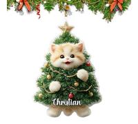 Funny Cat Christmas Ornament - 2D Acrylic Cute Christmas Ornaments,Holiday Party Supplies for Thanksgiving Birthday School Room Door Car Offices Apartment Dormitory