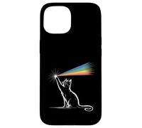 Funny Cat Classic 70s Rock Music Parody Rainbow Prism Case for iPhone 15