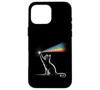 Funny Cat Classic 70s Rock Music Parody Rainbow Prism Case for iPhone 16 Pro Max