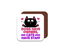 Funny Cat Coaster Gift for Cat Owners - Giftset - Made by MUGGZ in The UK