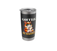 Funny Cat Coffee Because Murder is Wrong Stainless Steel Insulated Tumbler