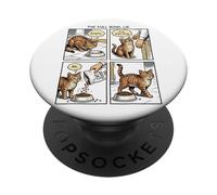 Funny Cat Comic Hunger Lie Cat Lover Design PopSockets Adhesive PopGrip