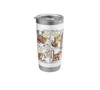 Funny Cat Comic Hunger Lie Cat Lover Design Stainless Steel Insulated Tumbler