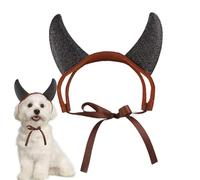 Funny Cat Costumes | Felt Halloween Devil Horns - Lightweight Cute Favors, Portable Festive Headgear with Straps for Cats, Dogs