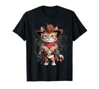 Funny Cat Cowboy Western Country T-Shirt