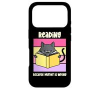 Funny Cat Cozy Mystery Reading Because Murder is Wrong Case for iPhone 17 Pro