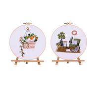 Funny Cat Cross Stitch Kit for Adult Beginners, 2PCS Complete Embroidery Set with Pattern Manual Threads Needles, Relaxing Craft Kit, Personalised Birthday Sewing Gift for Women(Sports Cat)