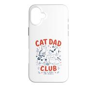 Funny Cat Dad Club Vintage Life is Better with Whiskers Case for iPhone 16 Plus