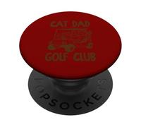 Funny Cat Dad Golf Cart CAT DAD GOLF CLUB PopSockets Adhesive PopGrip