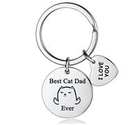 Funny Cat Dad Keyring Gift Dad Keychain for Cat Lover Best Cat Dad Ever Key Ring Present Funny Father’s Day for daddy dad from daughter son Cat Owner Gifts Pet Rescue Gifts (Best Cat Dad Ever)
