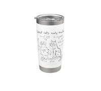 Funny Cat Design Scribble cat What Cats Really Think Stainless Steel Insulated Tumbler