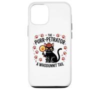 Funny Cat Detective Purrpetrator True Crime Murder Mystery Case for iPhone 12/12 Pro
