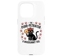 Funny Cat Detective Purrpetrator True Crime Murder Mystery Case for iPhone 15 Pro