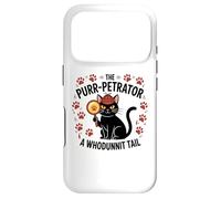 Funny Cat Detective Purrpetrator True Crime Murder Mystery Case for iPhone 17 Pro