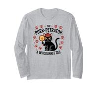 Funny Cat Detective Purrpetrator True Crime Murder Mystery Long Sleeve T-Shirt