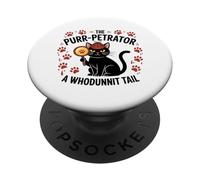 Funny Cat Detective Purrpetrator True Crime Murder Mystery PopSockets Adhesive PopGrip