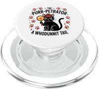 Funny Cat Detective Purrpetrator True Crime Murder Mystery PopSockets PopGrip for MagSafe