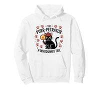 Funny Cat Detective Purrpetrator True Crime Murder Mystery Pullover Hoodie