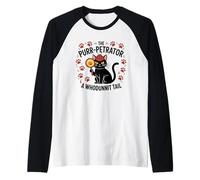 Funny Cat Detective Purrpetrator True Crime Murder Mystery Raglan Baseball Tee