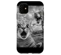 Funny Cat Dinosaur Selfie Meme | Shocked Cat Vs T Rex Case for iPhone 11