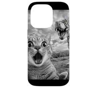 Funny Cat Dinosaur Selfie Meme | Shocked Cat Vs T Rex Case for iPhone 14 Pro