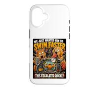 Funny Cat Dog Goldfish We Just Wanted Him To Swim Hilarious Case for iPhone 16