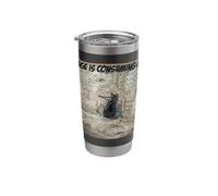 Funny Cat Doing Hard Math Problem Stainless Steel Insulated Tumbler