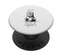 Funny Cat Drinking Coffee Design Humorous Statement PopSockets Adhesive PopGrip