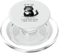 Funny Cat Drinking Coffee To Do List PopSockets PopGrip for MagSafe