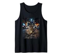 Funny Cat Eating Pickles Meme Men Women Tank Top