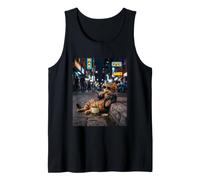 Funny Cat Eating Pickles Meme Men Women Tank Top