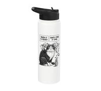 Funny Cat Ethical Dilemma Devil Angel Flower Vase Cats Stainless Steel Insulated Water Bottle
