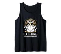Funny Cat Existing Without Your Consent Sarcastic Tank Top