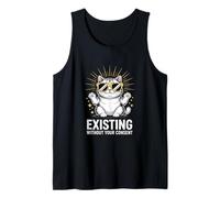 Funny Cat Existing Without Your Consent Sarcastic Tank Top