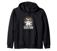 Funny Cat Existing Without Your Consent Sarcastic Zip Hoodie