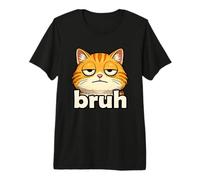 Funny Cat Face Meme Bruh Orange Cat Viral Trendy Boys Memes Premium T-Shirt