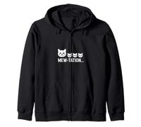 Funny Cat Family Saying Mew Tation Cute Kittens Zip Hoodie