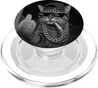 Funny Cat Flipping Off Middle Finger On Security Camera PopSockets PopGrip for MagSafe