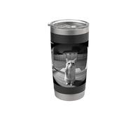 Funny Cat Flipping Off Middle Finger On Security Camera Stainless Steel Insulated Tumbler