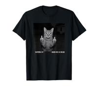 Funny Cat Flipping Off Middle Finger On Security Camera T-Shirt