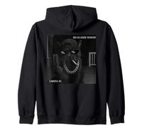 Funny Cat Flipping Off Middle Finger On Security Camera Zip Hoodie