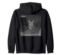 Funny Cat Flipping Off Middle Finger On Security Camera Zip Hoodie