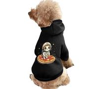 Funny Cat Flying A Pizza Astronaut Dog Hoodie Sweatshirt Pet Clothes Dog Pullover Sweaters Winter Jacket for Dogs Cats